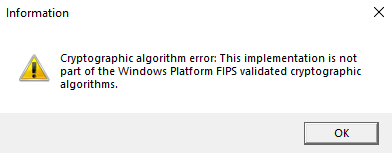 Error message example