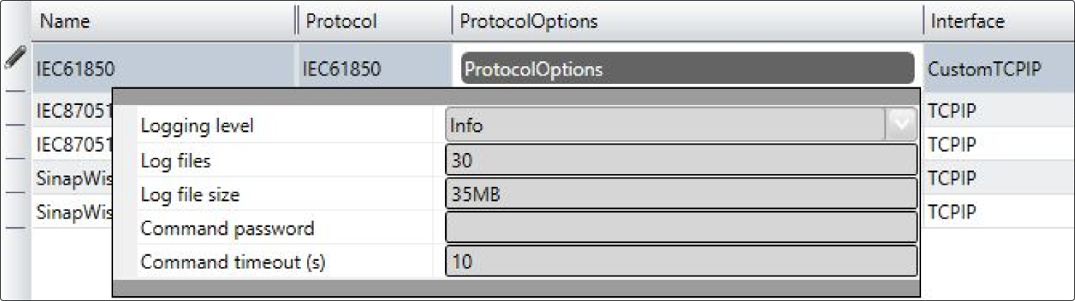 Figure 1 - Protocol options