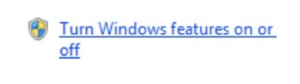 Turn Windows features on or off option.