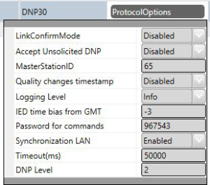 DNP3 level properties 